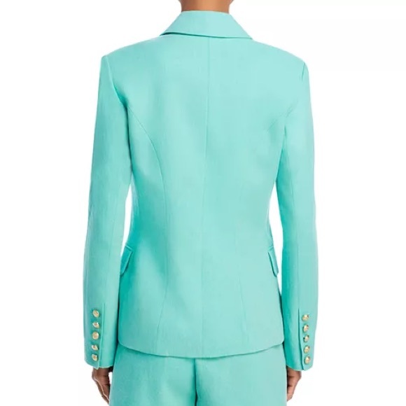 L’AGENCE Kenzie Double Breasted Cotton / Linen Blazer Seafoam NWT Size 0 - Picture 4 of 8